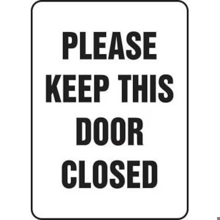 Accuform Please Keep This Door Closed, Aluminum, 14 in x 10 in, Mounting Holes MADM574VA